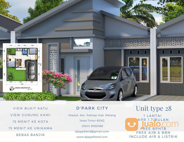 Ready stock rumah desain minimalis type 28 1 lantai kpr 1,7jt/bulan