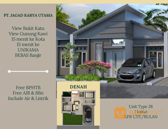 Ready stock rumah desain minimalis type 28 1 lantai kpr 1,7jt/bulan