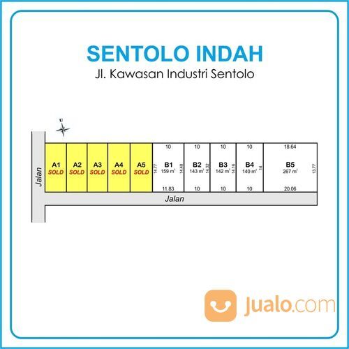 Tanah SHM Sentolo Jogja, Dekat PT Quick, Lingkungan Asri