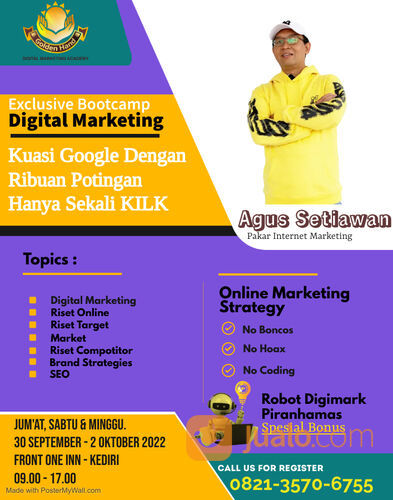 LANGSUNG PRAKTEK!! 0821-3570-6755, Seminar Digital Marketing Di Banyuwangi, PIRANHAMAS KEDIRI.