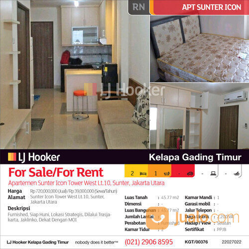 Apartemen Sunter Icon Tower West Lt.10, Sunter, Jakarta Utara