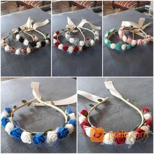 Bando bunga double warna bisa untuk anak2 dan dewasa, untuk seragaman, tari, kirab