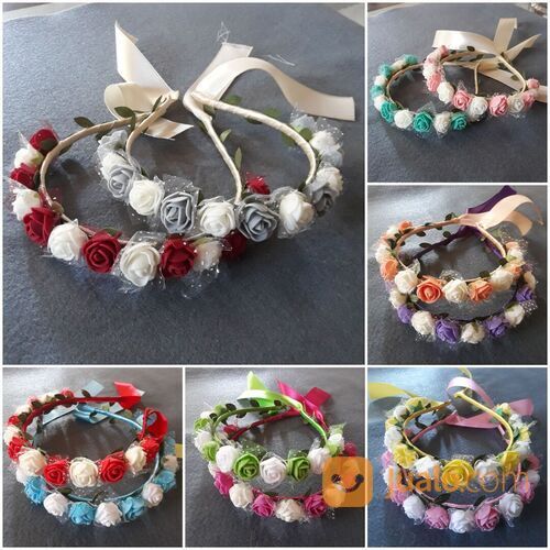 Bando bunga double warna bisa untuk anak2 dan dewasa, untuk seragaman, tari, kirab