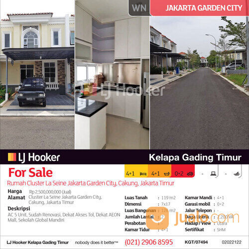 Rumah Cluster La Seine Jakarta Garden City, Cakung, Jakarta Timur