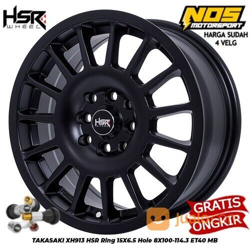 Velg Mobil Brio, Ignis, Vios Ring 15 Pcd 4 Lebar 65 Hitam di Kota
