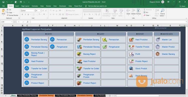 Applikasi Berbasis Excel VBA (Sales, Production, Inventory)