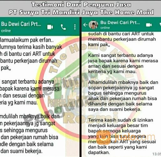 Penyedia Jasa PRT/ART , Baby Sitter , Perawat Lansia , dll
