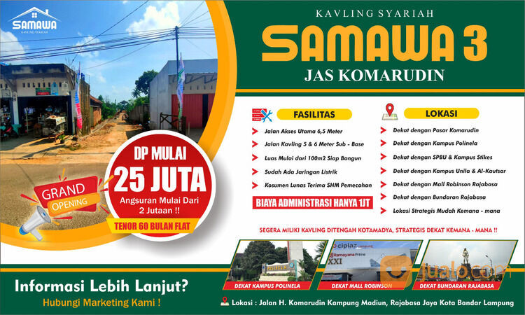 TANAH KAVLING COCOK BUAT INVESTASI KOS KOSAN DI BANDAR LAMPUNG