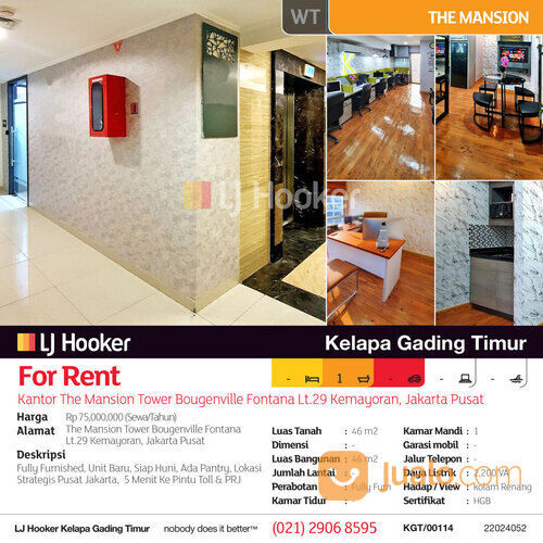 Kantor The Mansion Tower Bougenville Fontana Lt.29 Kemayoran, Jakarta Pusat