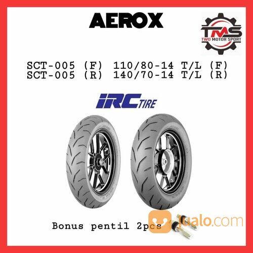 BAN MOTOR YAMAHA AEROX 1 SET DEPAN BELAKANG IRC TUBELESS