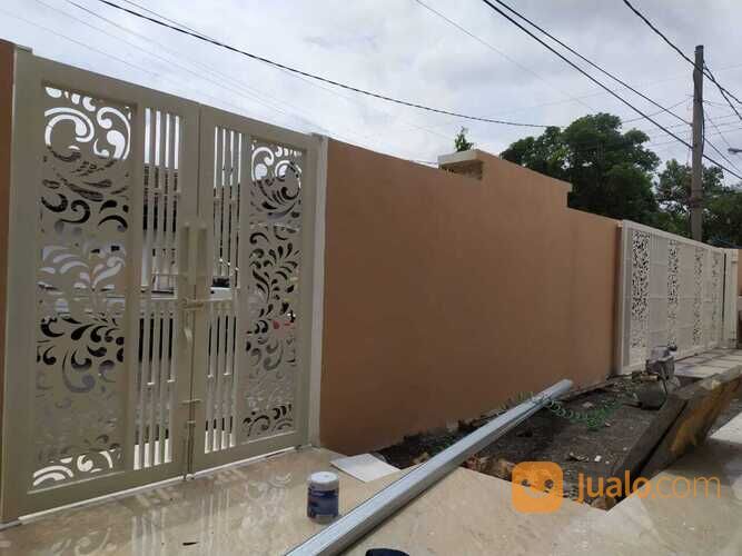 Pagar plat cutting minimalis terbaru di Kab. Sidoarjo, Jawa Timur