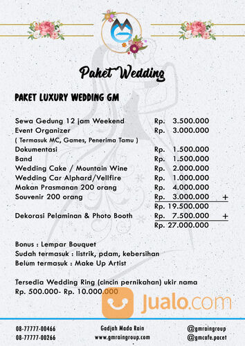 Jasa penyewaan gedung serbaguna (pernikahan, ultah, meeting, gathering, dll)