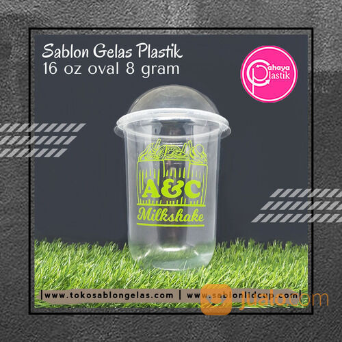 Gelas Plastik Oval Custom Sablon 1 Warna Cup 16 Oz 8 Gram Di Kota Malang Jawa Timur 0120