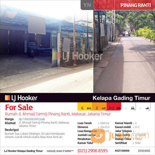 Rumah Jl. Ahmad Tarmiji Pinang Ranti, Makasar, Jakarta Timur