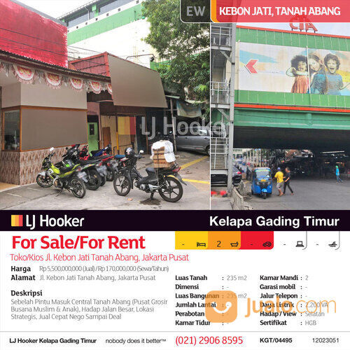 Toko/Kios Jl. Kebon Jati Tanah Abang, Jakarta Pusat