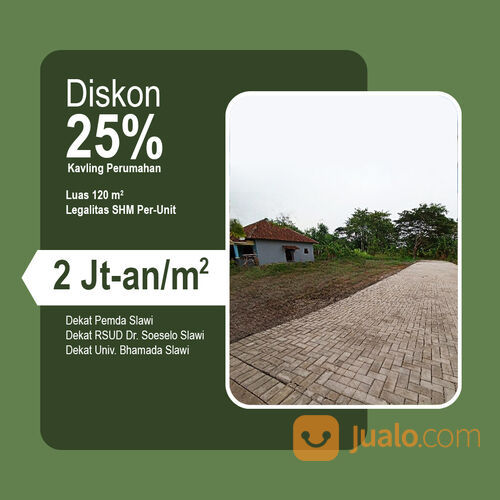 Tanah Kavling Pinggir Jalan, Belakang Pemda Slawi