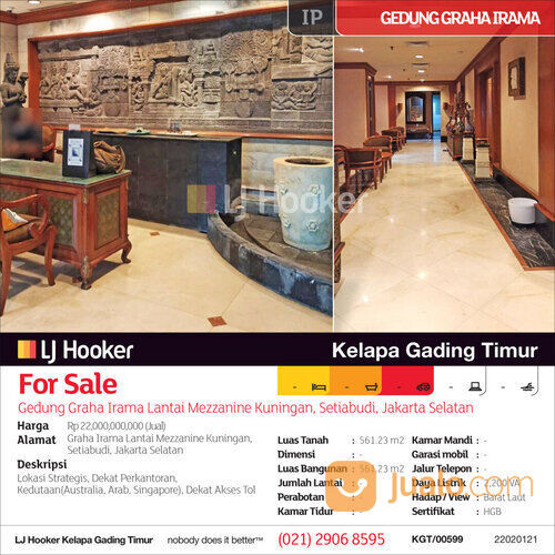 Gedung Graha Irama Lantai Mezzanine Kuningan, Setiabudi, Jakarta Selatan