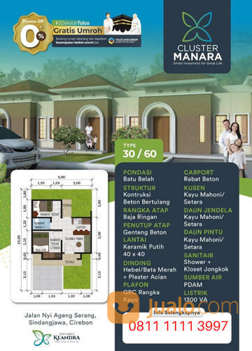 Rumah subsidi murah cirebon siap huni Cluster Manara Kota Baru Keandra Sumber