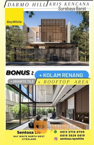 Rumah Baru Darmo Hill - Kencana Sari Barat + Kolam Renang + ROOFTOP dekat Ciputra World Mall