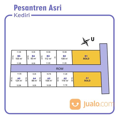 Tanah investasi Simpang Lima Gumul, Kediri 100 Jt-an Sertifikat Hak Milik