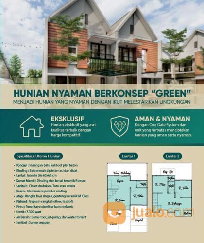 Rumah cluster 2 lantai harga awal tahun 2023, diskon 200jt