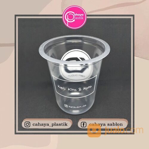 Sablon Gelas Plastik 14 Oz Oval 7 Gram Kemasan Minuman Kekinian Ice Coffee Cup Di Kota 2363