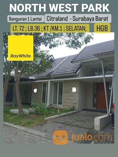 Rumah North West Park Citraland blok NA - Hadap Selatan- HGB