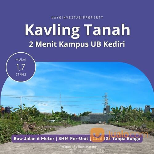 Anyar: Kaplingan 2 Menit Kampus UB Kediri; Hanya 1 Jt-an/m2