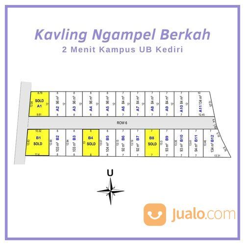 Anyar: Kaplingan 2 Menit Kampus UB Kediri; Hanya 1 Jt-an/m2