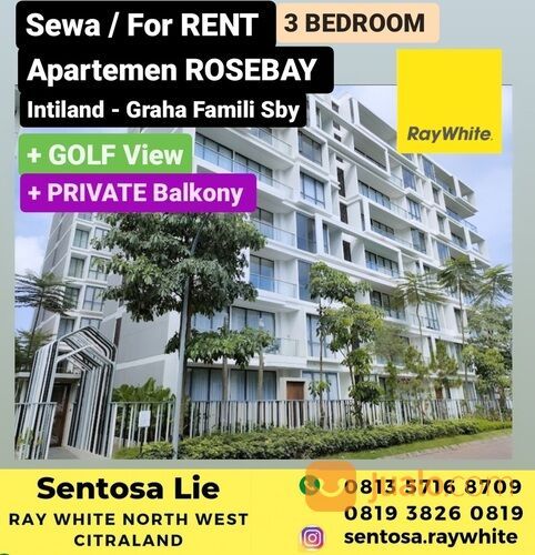 Apartemen The Rosebay 3 Bedroom + GOLF view + PRIVATE Balkony- Graha Famili Surabaya