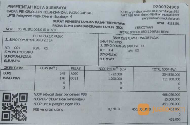 Rumah Simo pomahan baru gang 7 no 14