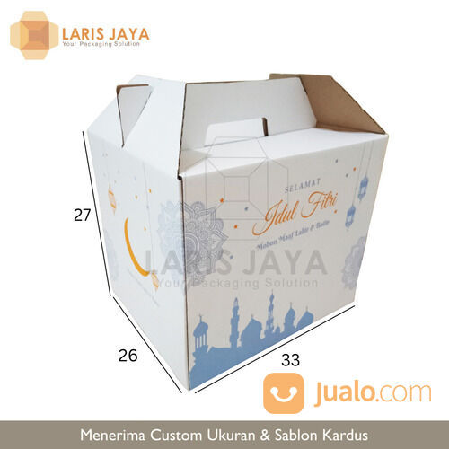 Kardus Parcel Lebaran / Kardus Sembako / Kardus Jinjing / Gable Box / Idul Fitri - 33 x 26 x 27 cm