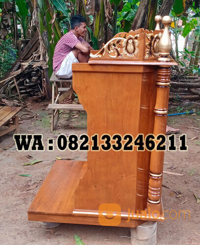 Mimbar Masjid Kebumen Kayu Jati Ukir Jepara