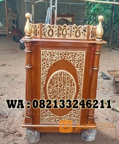 Mimbar Masjid Kebumen Kayu Jati Ukir Jepara