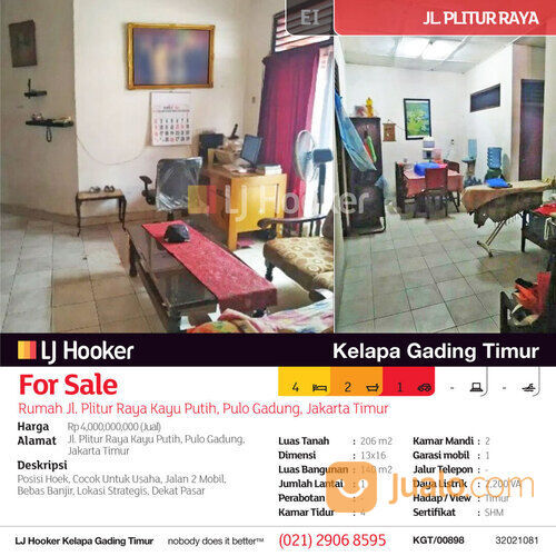 Rumah Jl. Plitur Raya Kayu Putih, Pulo Gadung, Jakarta Timur