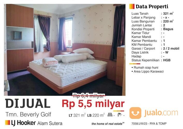 Rumah mewah taman beverly golf karawaci. depan RS siloam karawaci