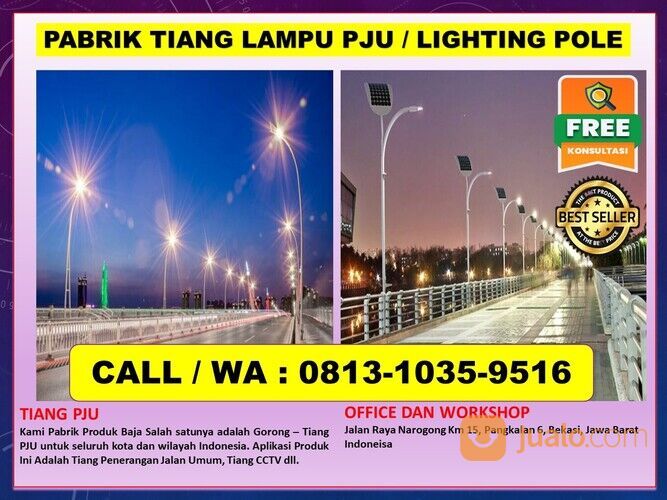 081310359516 Tiang PJU / Tiang Lampu / PJU Octagonal / PJU SOLAR CELL