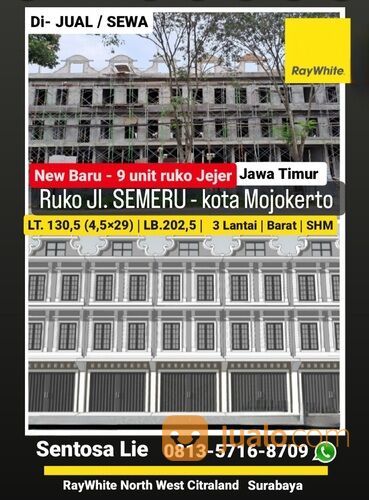 Ruko Baru Kota Mojokerto Jawa Timur - Ready 9 Unit Sejajar + Parkir Luas