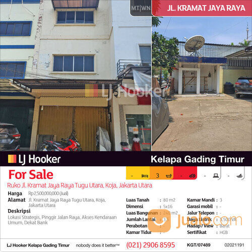 Ruko Jl. Kramat Jaya Raya Tugu Utara, Koja, Jakarta Utara