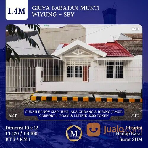 Rumah Griya Babatan Mukti Wiyung dkt Citraland Surabaya Bebas Banjir