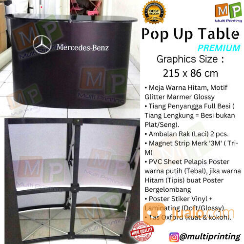 Pop Up Table Curve-Pop Up Counter Curve-Meja Pameran-Digital Printing