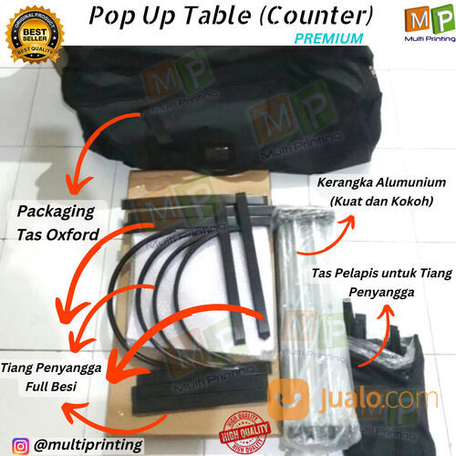 Pop Up Table Curve-Pop Up Counter Curve-Meja Pameran-Digital Printing