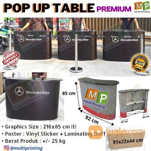 Pop Up Table Curve-Pop Up Counter Curve-Meja Pameran-Digital Printing