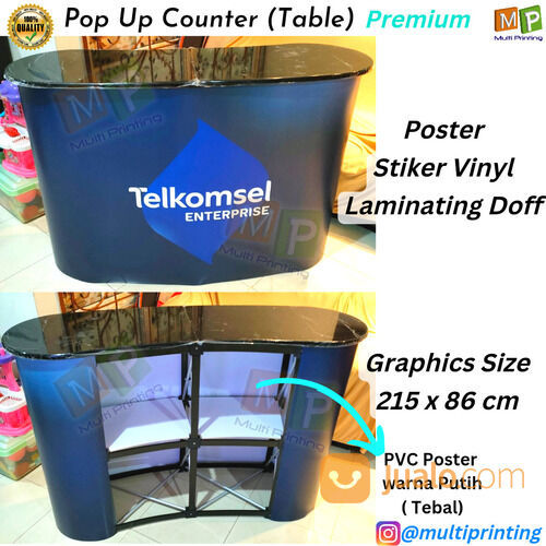 Pop Up Table Curve-Pop Up Counter Curve-Meja Pameran-Digital Printing