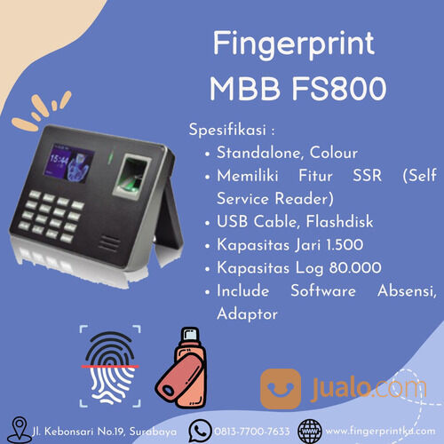 Fingerprint Mesin Absensi Sidik Jari ZKTeco MBB FS800 / Termurah / Standalone