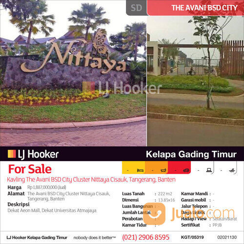 Kavling The Avani BSD City Cluster Nittaya Cisauk, Tangerang, Banten