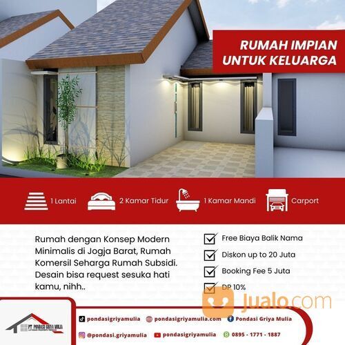 Rumah dekat Sawah, Desain Wah, Harga Murah Lokasi di Jogjah