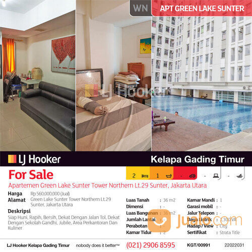 Apartemen Green Lake Sunter Tower Northern Lt.29 Sunter, Jakarta Utara