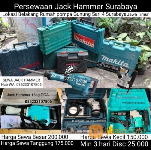 Persewaan alat tukang Jack Hammer Bor Dril Bobok Beton Jack Hammer seluruh Surabaya wa 085233107806