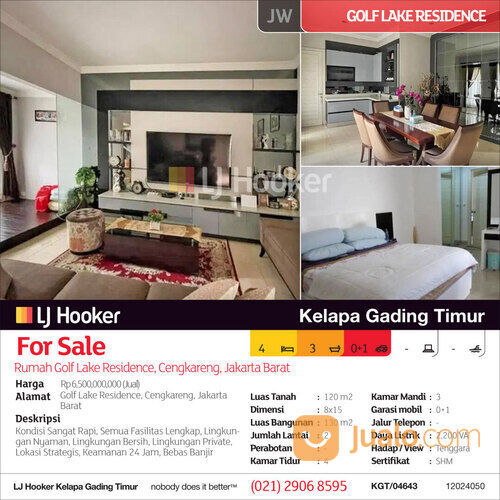 Rumah Golf Lake Residence, Cengkareng, Jakarta Barat di Kota Jakarta
